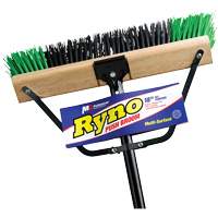 Ryno Push Broom with Braced Handle, 18", Stiff, PVC Bristles NRZ Safety Inc.