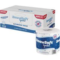 Papier hygi&eacute;nique de premi&egrave;re qualit&eacute; Snow Soft, 2 Pli, 600 Feuilles/Rouleu, Longueur 145', Blanc NRZ Safety Inc.