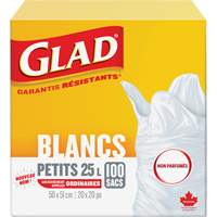 Small 25L Unscented Garbage Bags, Regular, 20" W x 20" L, White NRZ Safety Inc.