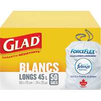 Tall 45L Febreze Garbage Bags, Regular, 24" W x 28" L, White NRZ Safety Inc.