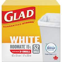X-Small 15L Roommate Febreze Garbage Bags, Regular, 17" W x 20" L, White NRZ Safety Inc.