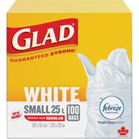 Small 25L Febreze Garbage Bags, Regular, 20" W x 20" L, White NRZ Safety Inc.