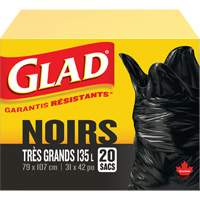 135L Garbage Bags, Regular, 31" W x 42" L, Black NRZ Safety Inc.