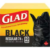 74L Garbage Bags, Regular, 26" W x 33" L, Black NRZ Safety Inc.