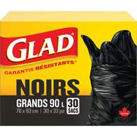 90L Garbage Bags, Regular, 30" W x 33" L, Black NRZ Safety Inc.