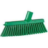 Dustpan Broom with Angled Thread, Medium Bristles, 10", Polyester, Green NRZ Safety Inc.