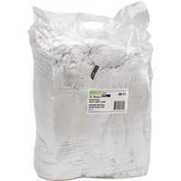 Recycled Material Wiping Rags, Cotton, White, 25 lbs. NRZ Safety Inc.