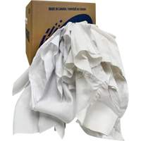 Recycled Wiping Rags, Cotton, White, 10 lbs. NRZ Safety Inc.
