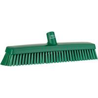 Push Broom Head, Fine/Stiff Bristles, 16-1/2", Polyester/Polypropylene, Green NRZ Safety Inc.