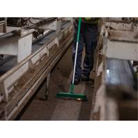 Push Broom Head, Fine/Stiff Bristles, 16-1/2", Polyester/Polypropylene, Green NRZ Safety Inc.