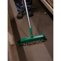 Push Broom Head, Fine/Stiff Bristles, 16-1/2", Polyester/Polypropylene, Green NRZ Safety Inc.
