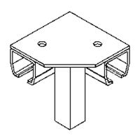 Floor Mount Curtain Partition 90° Corner Connector NRZ Safety Inc.
