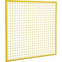 Wire Mesh Partition Components - Panels, 4' H x 4' W, Yellow NRZ Safety Inc.