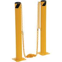 Syst&egrave;me de bornes de protection et chaînes pour quai, Acier, 42" h x 6-5/8" la, Jaune NRZ Safety Inc.