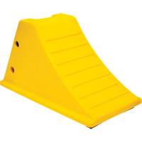 Wheel Chocks with Rubber Tread, Polyurethane, Yellow, 11-1/4" W x 21" D x 12-1/4" H NRZ Safety Inc.