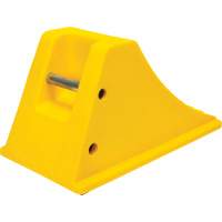 Wheel Chocks with Rubber Tread, Polyurethane, Yellow, 11-1/4" W x 21" D x 12-1/4" H NRZ Safety Inc.