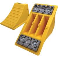 40 Ton Large Equipment Wheel Chock with Aluminum Cleats, Urethane, Yellow NRZ Safety Inc.