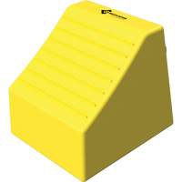 Cale de roue ultra-robuste pour l'exploitation mini&egrave;re Checkers Safety sans support, PEHD, Jaune, 14-1/2" la x 17-1/2" p x 16" h NRZ Safety Inc.