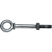 Eye Bolts, 3/8" Dia., 2-1/2" L, Galvanized, 1200 lbs. (0.6 tons) Capacity NRZ Safety Inc.
