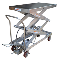 Pneumatic Hydraulic Scissor Lift Table, Stainless Steel, 47-1/4" L x 24" W, 1500 lbs. Cap. NRZ Safety Inc.