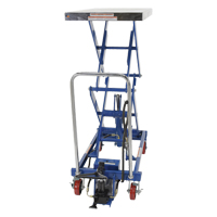 Pneumatic Hydraulic Scissor Lift Table, Steel, 35-1/2" L x 20" W, 800 lbs. Cap. NRZ Safety Inc.