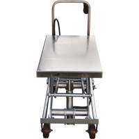 Pneumatic Hydraulic Scissor Lift Table, Stainless Steel, 35-1/2" L x 20" W, 800 lbs. Cap. NRZ Safety Inc.