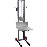 Platform Lift Stacker, Hand Winch Operated, 400 lbs. Capacity, 58" Max Lift NRZ Safety Inc.