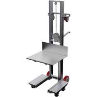 Platform Lift Stacker, Hand Winch Operated, 400 lbs. Capacity, 60" Max Lift NRZ Safety Inc.