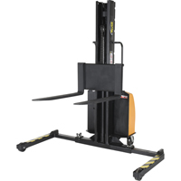 Narrow Mast Powered Lift Stacker, Electric Operated, 1500 lbs. Capacity, 63" Max Lift NRZ Safety Inc.