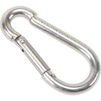 Mousqueton en acier inoxydable, 220 lb (0,11 tonne) Charge d'utilisation max., 3/16" Taille, 5/16" Oeil NRZ Safety Inc.
