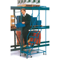 CSA-Certified Rolling Step Ladder, 6 Steps, 22" Step Width, 55" Platform Height, Steel NRZ Safety Inc.