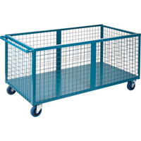 Wire Mesh Box Truck, Steel, 63" L x 30" W x 31.5" H, 25 cu. Ft. Volume, 1200 lbs. Capacity NRZ Safety Inc.