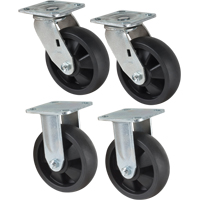Caster Set, Rigid/Swivel, 6" (152.4 mm), Nylon, 2400 lbs. (1089 kg.) NRZ Safety Inc.