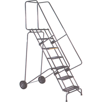 Fold-N-Store Rolling Ladders, 7 Steps, Perforated, 70" High NRZ Safety Inc.