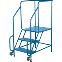 Tilt-N-Roll Ladders, Steel, 3 Steps, 22" Wide, 24" D x 27" H Top Step NRZ Safety Inc.