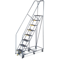 &eacute;chelles Pivotantes A/Roulettes Au Centre, 8 marches, Largeur de la marche 16", Hauteur de la plateforme 80", Acier NRZ Safety Inc.