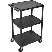 Utility Cart, 3 Tiers, 18" x 40" x 24", 400 lbs. Capacity NRZ Safety Inc.