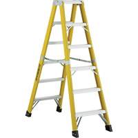 6600 Series Industrial Heavy-Duty 2-Way Stepladders, Fibreglass, 300 lbs. Capacity, 6' NRZ Safety Inc.