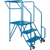 Mechanics/Maintenance Rolling Ladder, Steel, 3 Steps, 28" Platform Height NRZ Safety Inc.