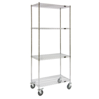 Chariots en treillis m&eacute;tallique, Chrom&eacute;, 36" x 80" x 18", Capacit&eacute; 800 lb NRZ Safety Inc.