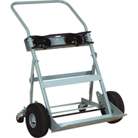 Four-Wheel Cylinder Hand Trucks, Pneumatic Wheels, 28" W x 6" L Base, 1000 lbs. NRZ Safety Inc.