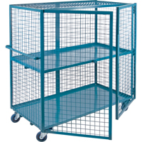 Wire Mesh Truck, 2 Tiers, 39" L x 26" W x 62.5" H, 1200 lbs. Cap. NRZ Safety Inc.