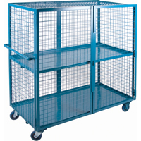 Wire Mesh Truck, 2 Tiers, 63" L x 32" W x 62.5" H, 1200 lbs. Cap. NRZ Safety Inc.