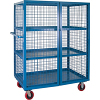 Wire Mesh Truck, 3 Tiers, 51" L x 32" W x 62.5" H, 2400 lbs. Cap. NRZ Safety Inc.