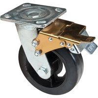 Roulette moul&eacute;, Pivotant avec frein, 6" (152,4 mm), Caoutchouc, 550 lb (249 kg) NRZ Safety Inc.