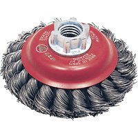 BK420T Knot Twisted Conical Brush, 4" Dia., 0.02" Fill, 5/8"-11 Arbor, Steel NRZ Safety Inc.