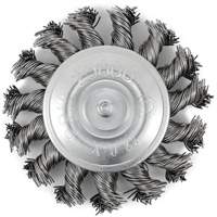 Shaft Mounted Knot Twisted Radial Brush, 3" Dia., 0.02" Fill, 1/4" Arbor, Stainless Steel NRZ Safety Inc.