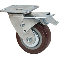 Roulette, Pivotant avec frein, 5" (127 mm), Polyur&eacute;thane, 650 lb (294 kg) NRZ Safety Inc.