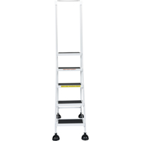 Light-Duty Stop-Step Ladders, 5 Steps, 16" Step Width, 47-11/16" Platform Height, Steel NRZ Safety Inc.