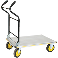 Chariot &agrave; plateforme avec poign&eacute;e ergonomique pliante, Aluminium, 660 lb, 35-1/2" lo x 24" la, Hauteur 41" NRZ Safety Inc.